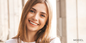 Teen Girl with Large Teeth Smiling